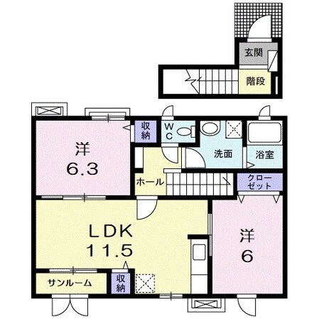 ヴァンベール・渡岸寺の物件間取画像